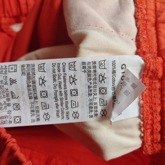 Giordano Elastic Waistband Orange Khaki Shorts - Picture 6 of 6